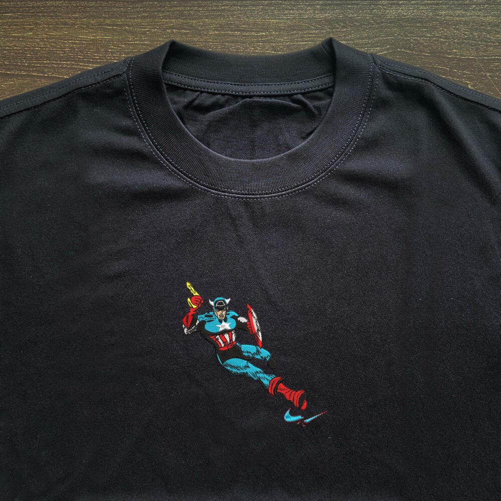 Golden Age Captain America Embroidered T shirt (3)