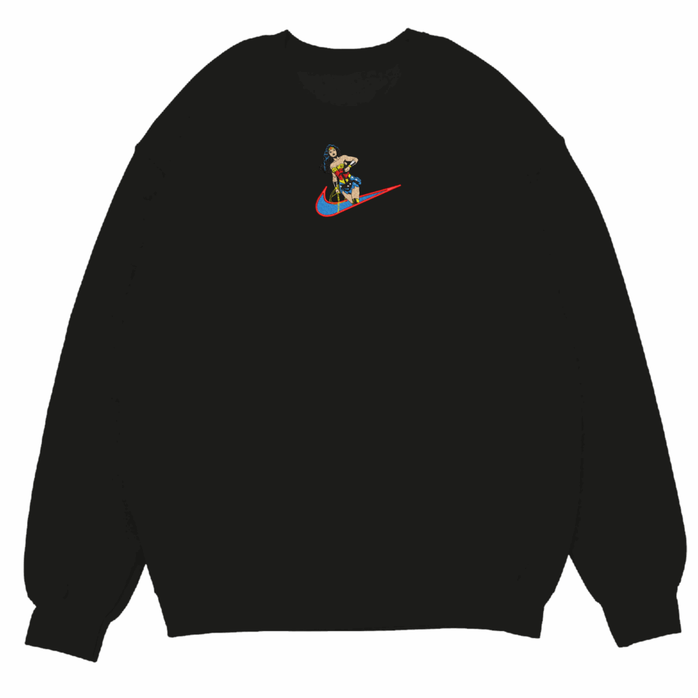 Golden Age Wonder Woman Embroidered Sweatshirt Black