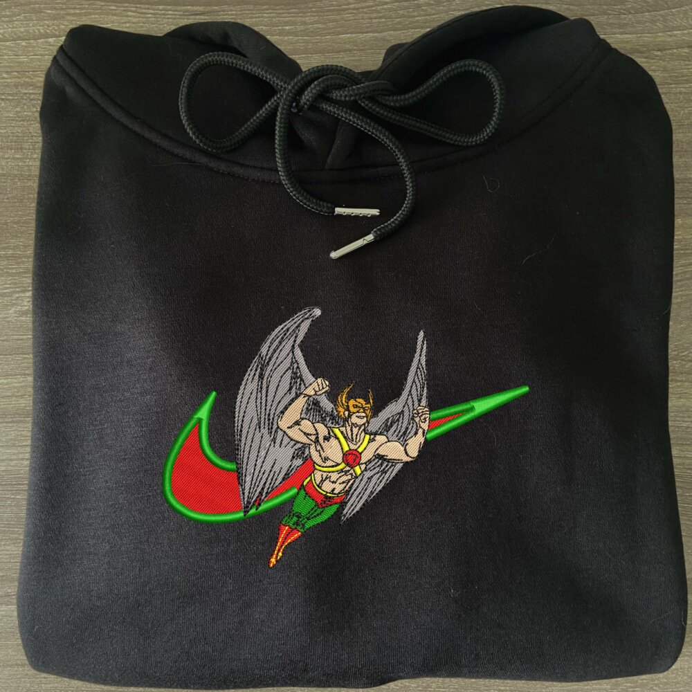 Hawkman Embroidered Hoodie Black (2)