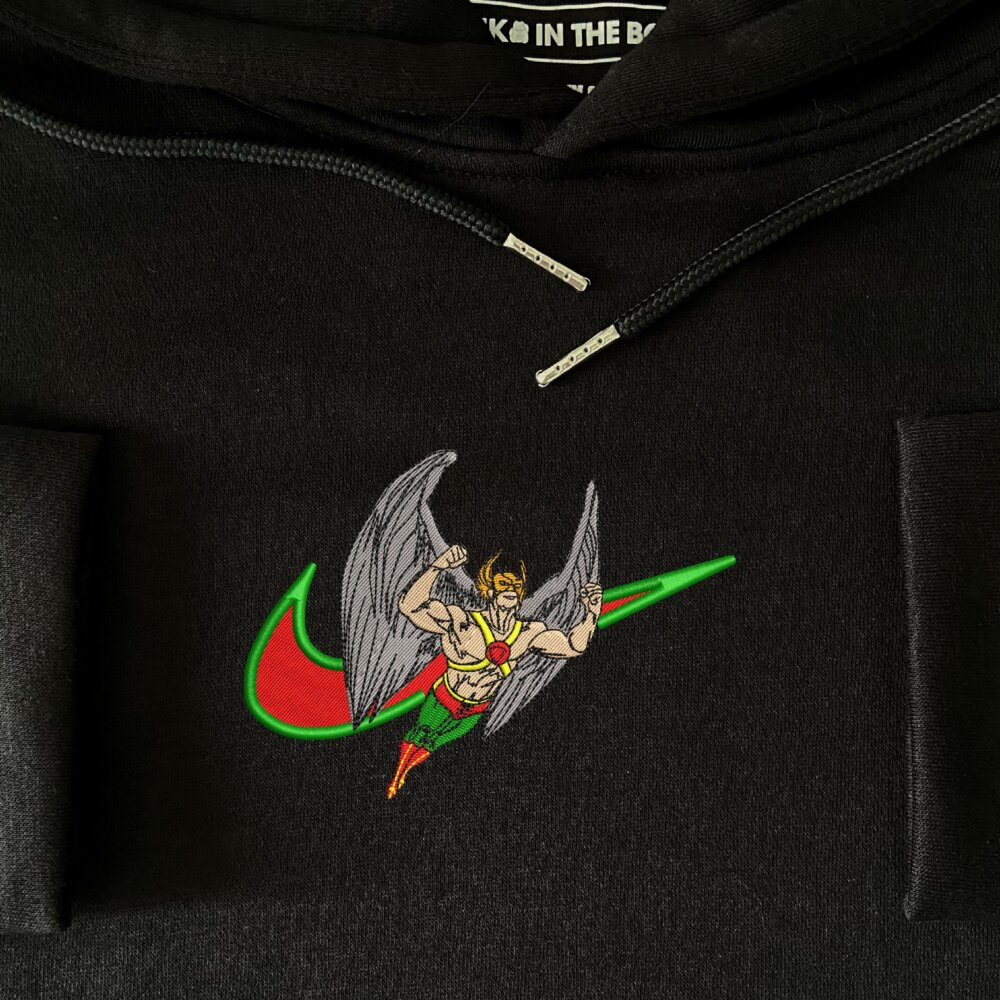 Hawkman Embroidered Hoodie Black (3)