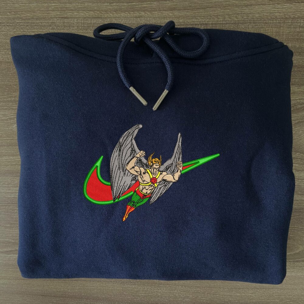 Hawkman Embroidered Hoodie Navy (1)