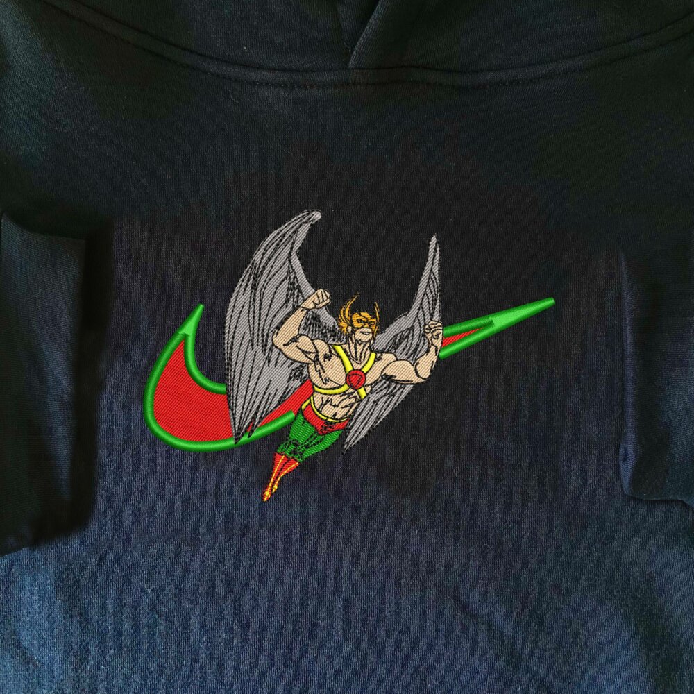 Hawkman Embroidered Hoodie Navy (2)