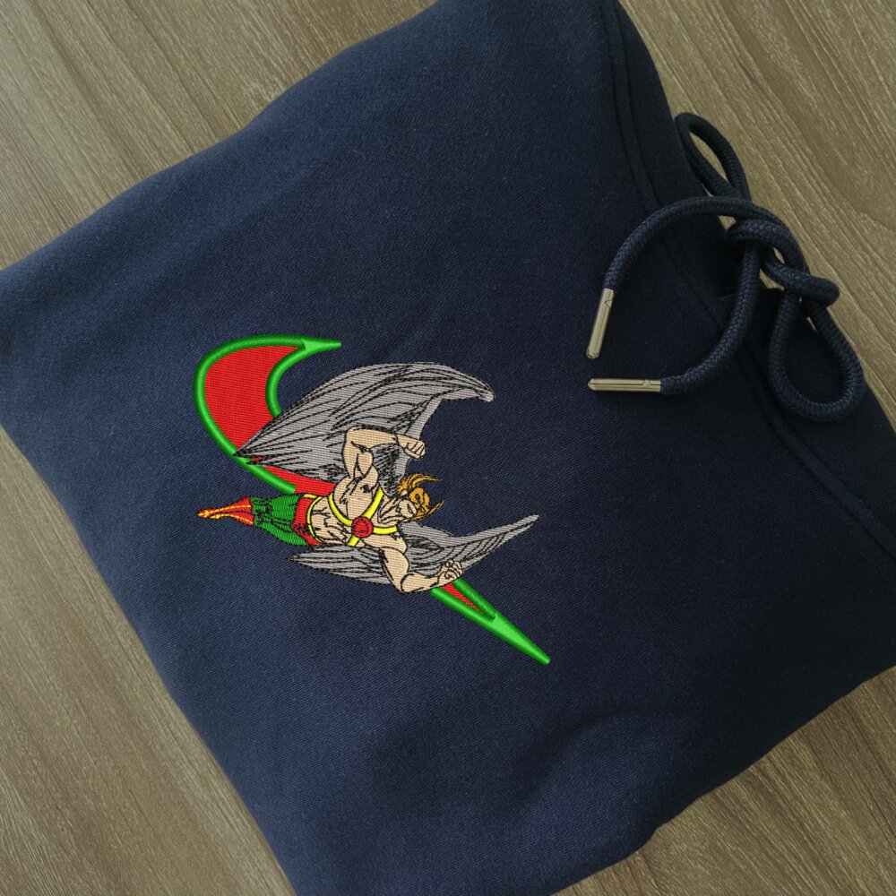 Hawkman Embroidered Hoodie Navy (4)