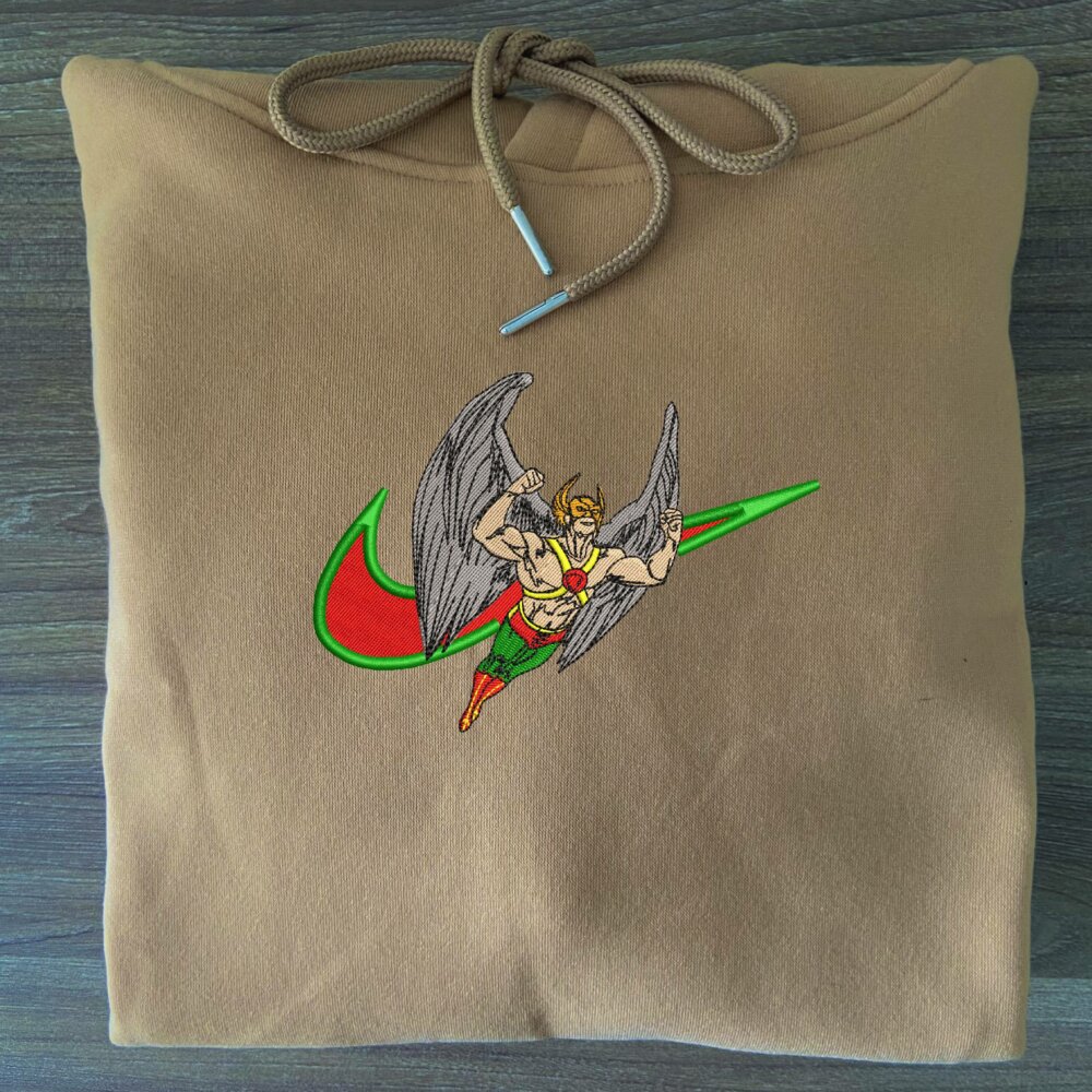 Hawkman Embroidered Hoodie Sand (1)