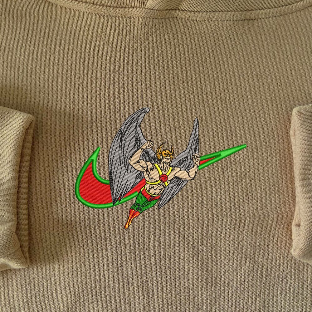 Hawkman Embroidered Hoodie Sand (2)