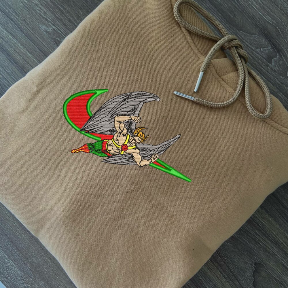 Hawkman Embroidered Hoodie Sand (3)