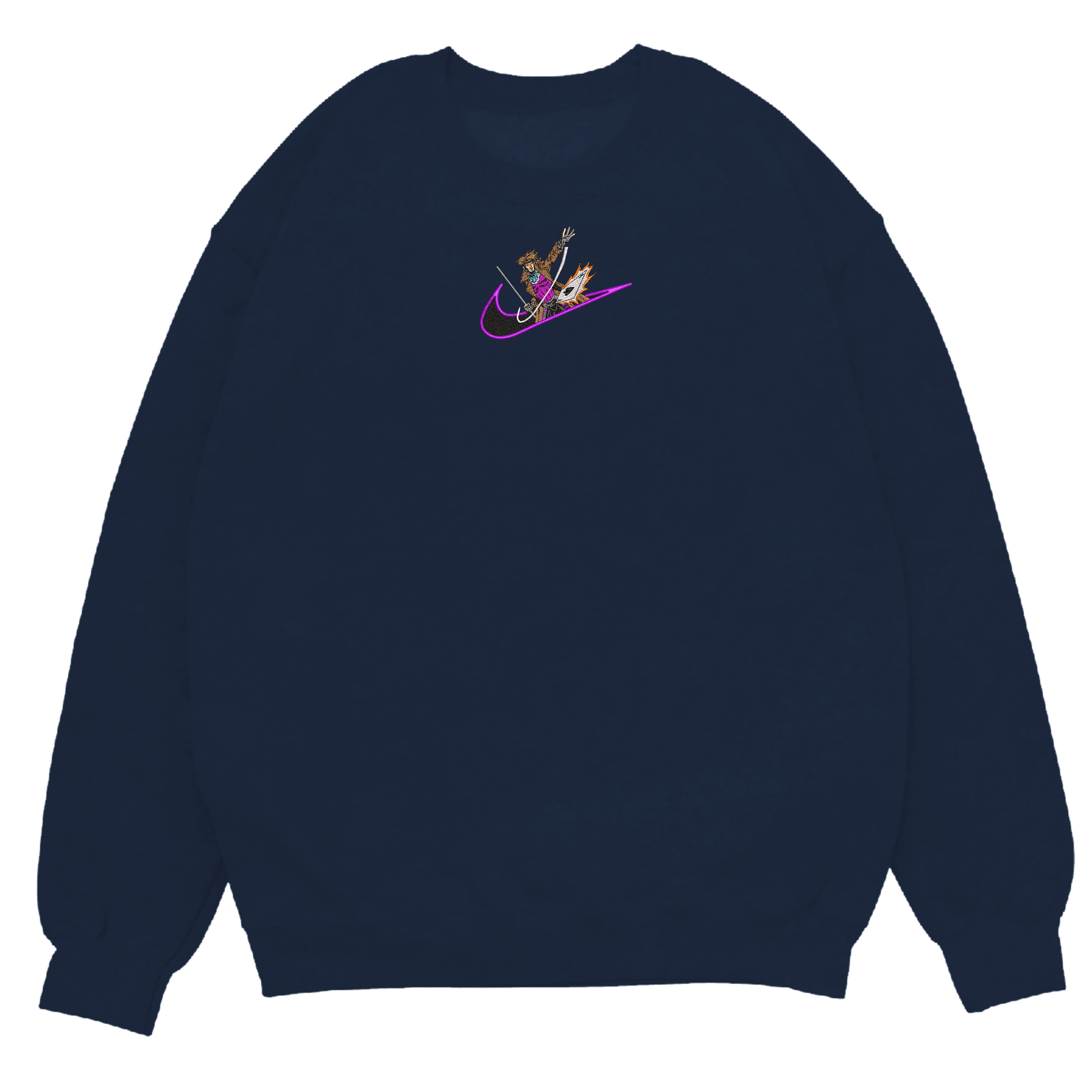 Kinetic Ace Embroidered Crewneck Sweatshirt 3 Kinetic Ace Embroidered Sweatshirt Navy
