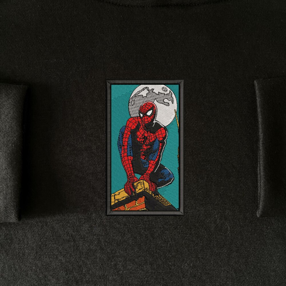 Moon Crawler Embroidered Hoodie Black (1)