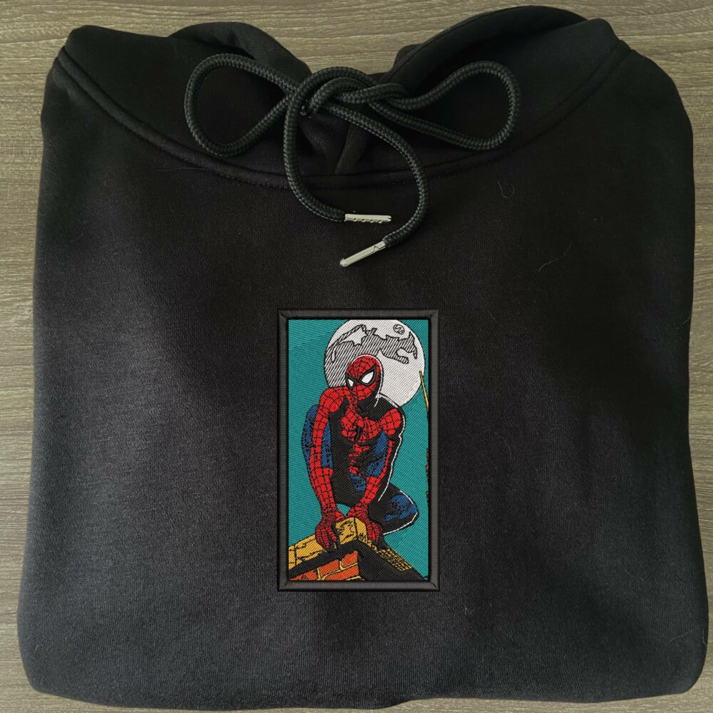 Moon Crawler Embroidered Hoodie Black (3)