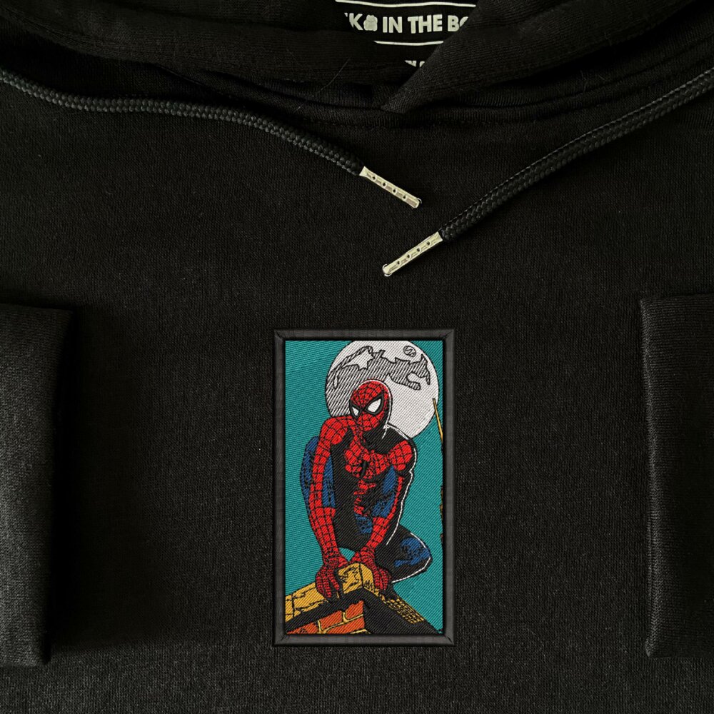 Moon Crawler Embroidered Hoodie Black (4)