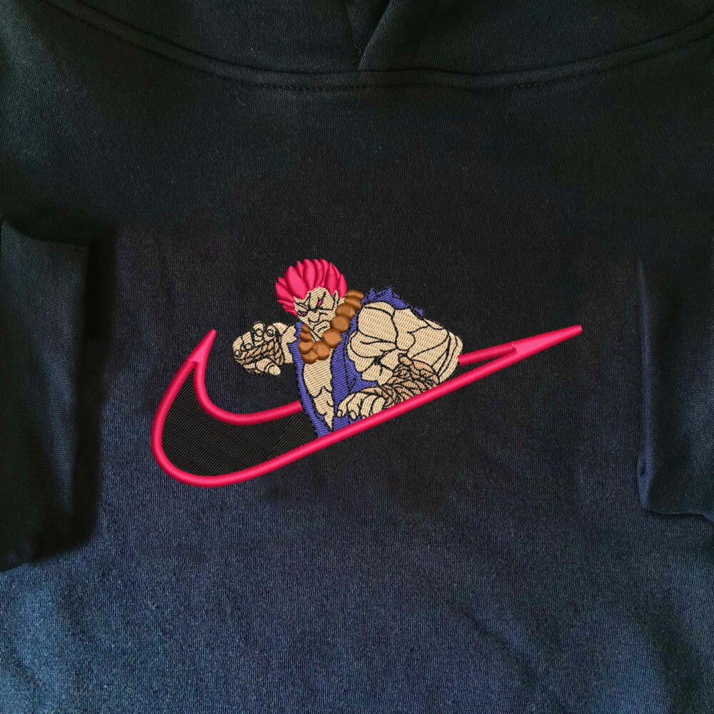 Raging Demon Embroidered Hoodie Navy (1)