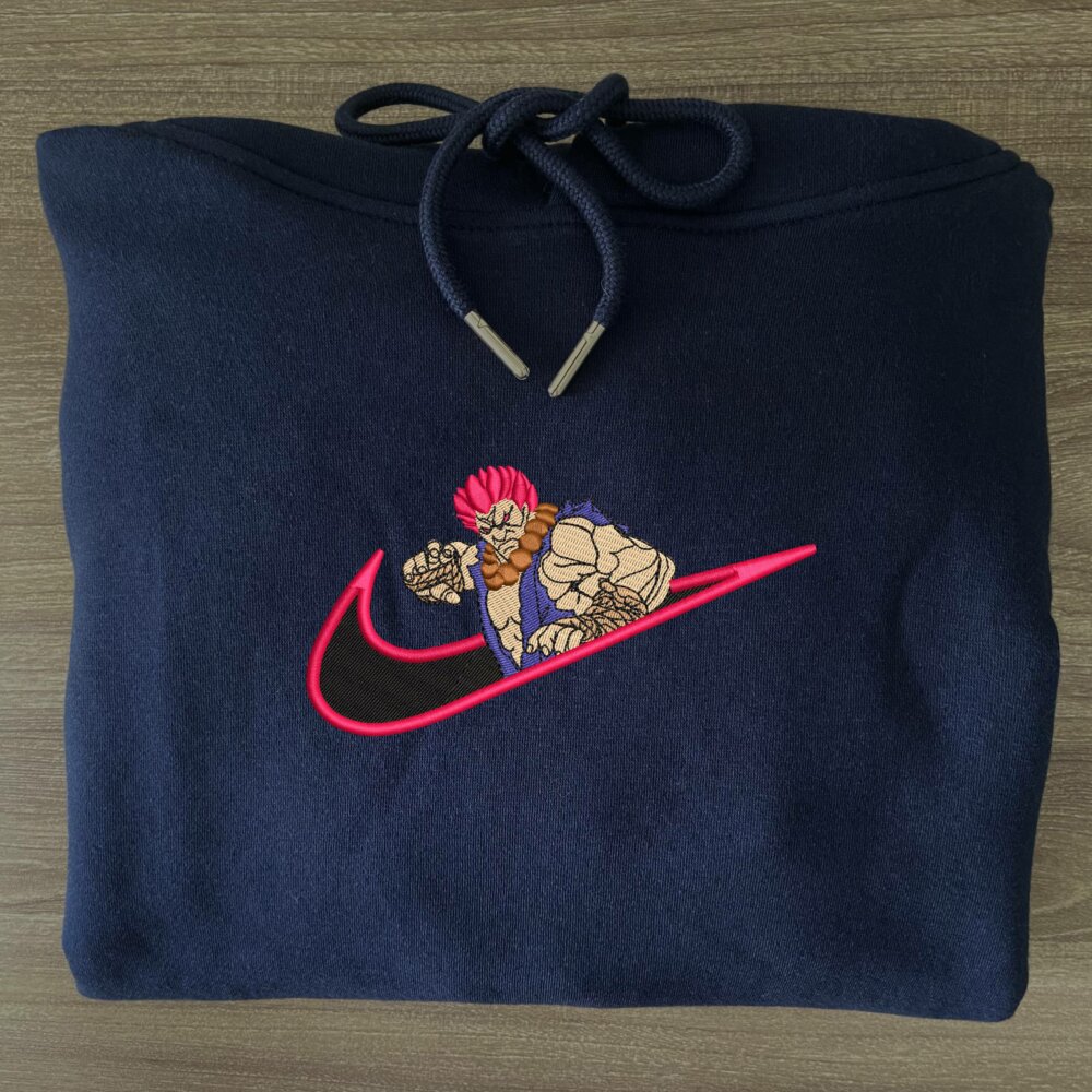Raging Demon Embroidered Hoodie Navy (3)