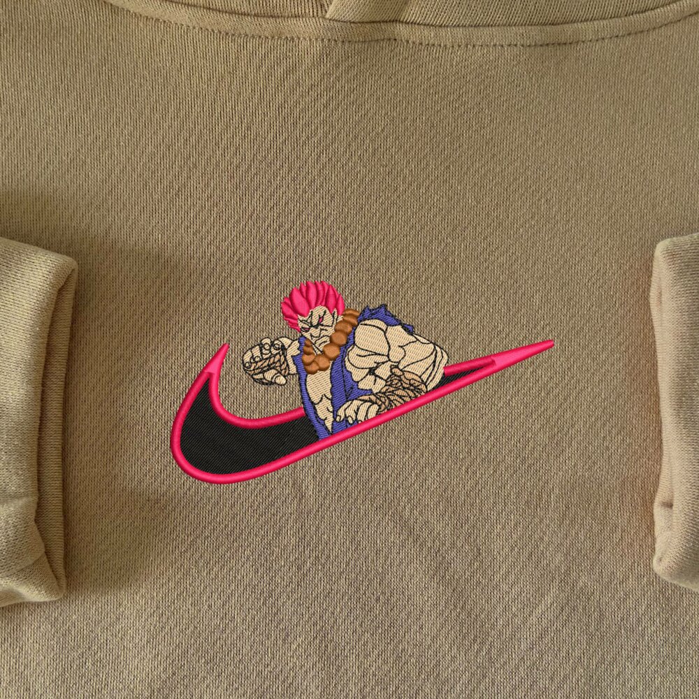 Raging Demon Embroidered Hoodie Sand (1)