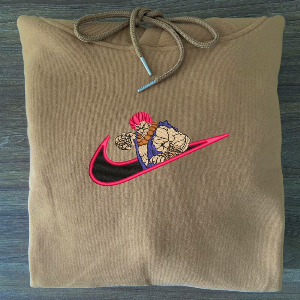 Raging Demon Embroidered Hoodie Sand (3)