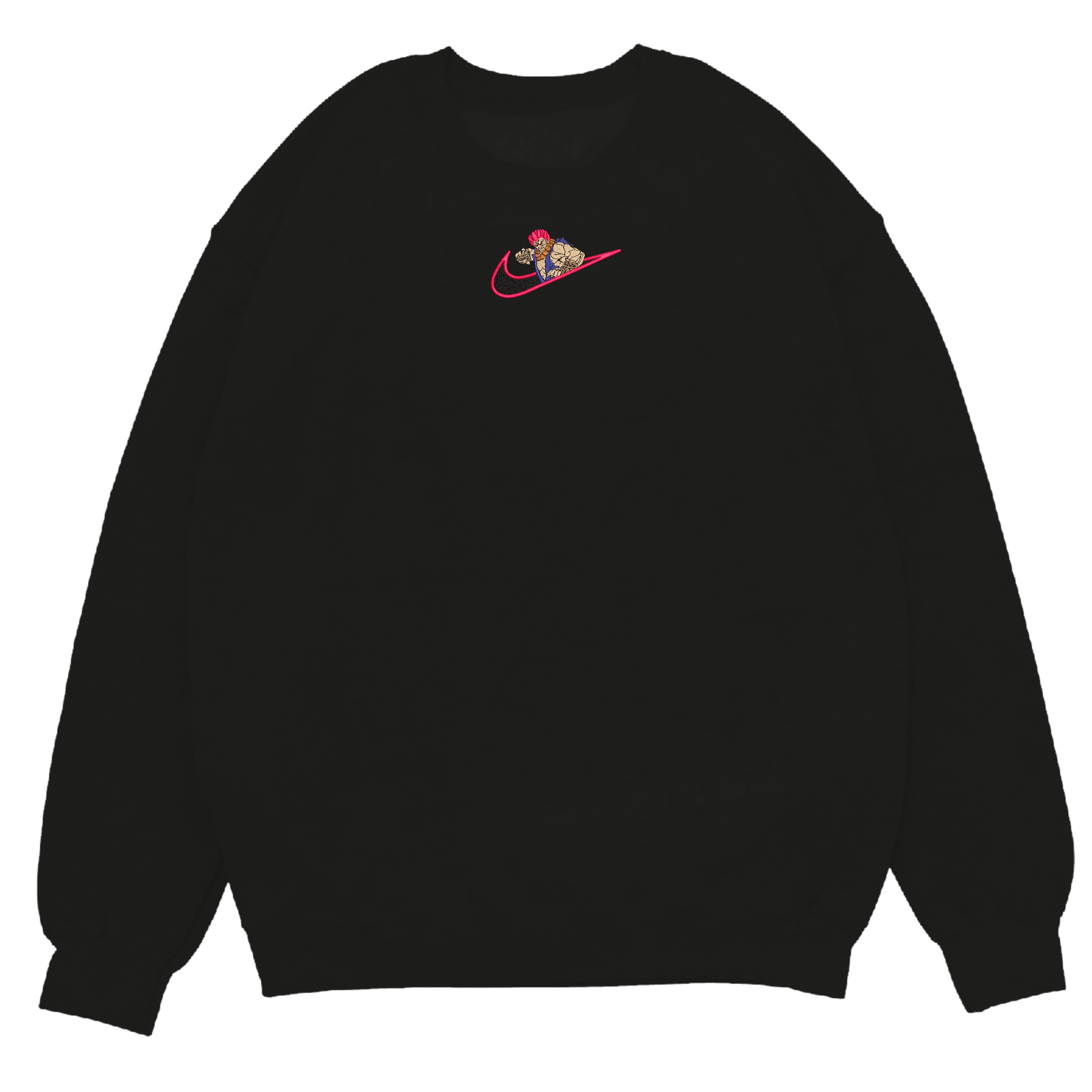Raging Demon Embroidered Crewneck Sweatshirt 2 Raging Demon Embroidered Sweatshirt Black
