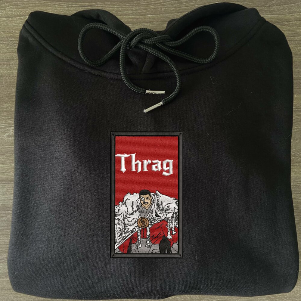 Thragg Art Embroidered Hoodie Black (3)