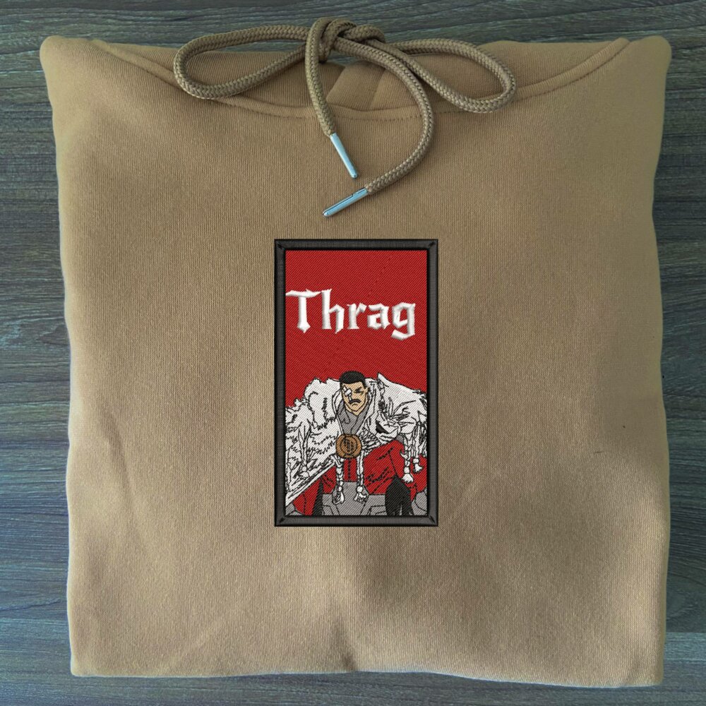 Thragg Art Embroidered Hoodie Sand (3)