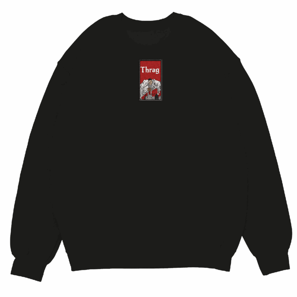 Thragg Art Embroidered Sweatshirt Black