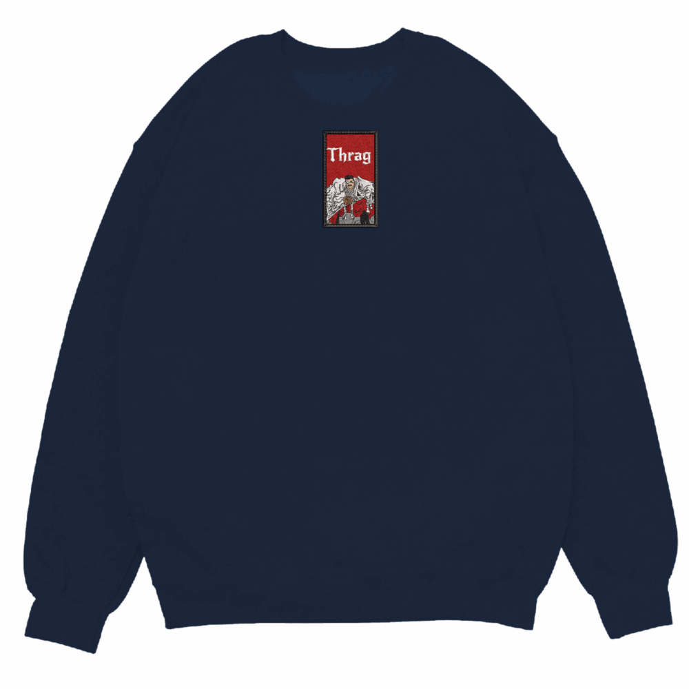 Thragg Art Embroidered Sweatshirt Navy