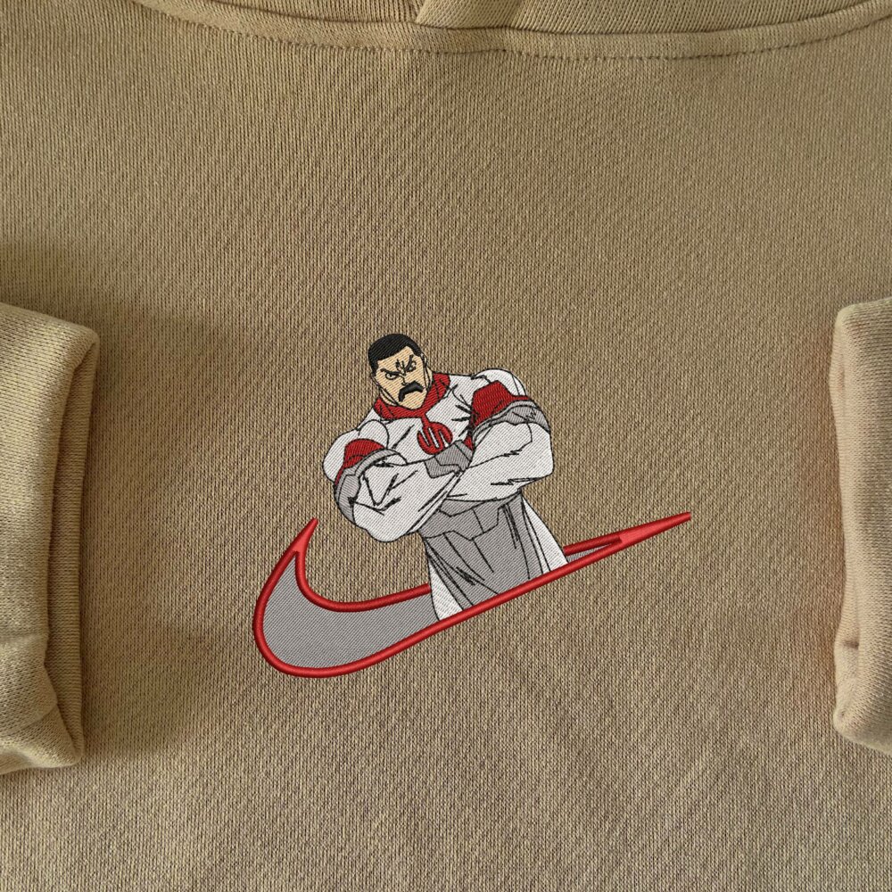 Thragg Embroidered Hoodie Sand (1)