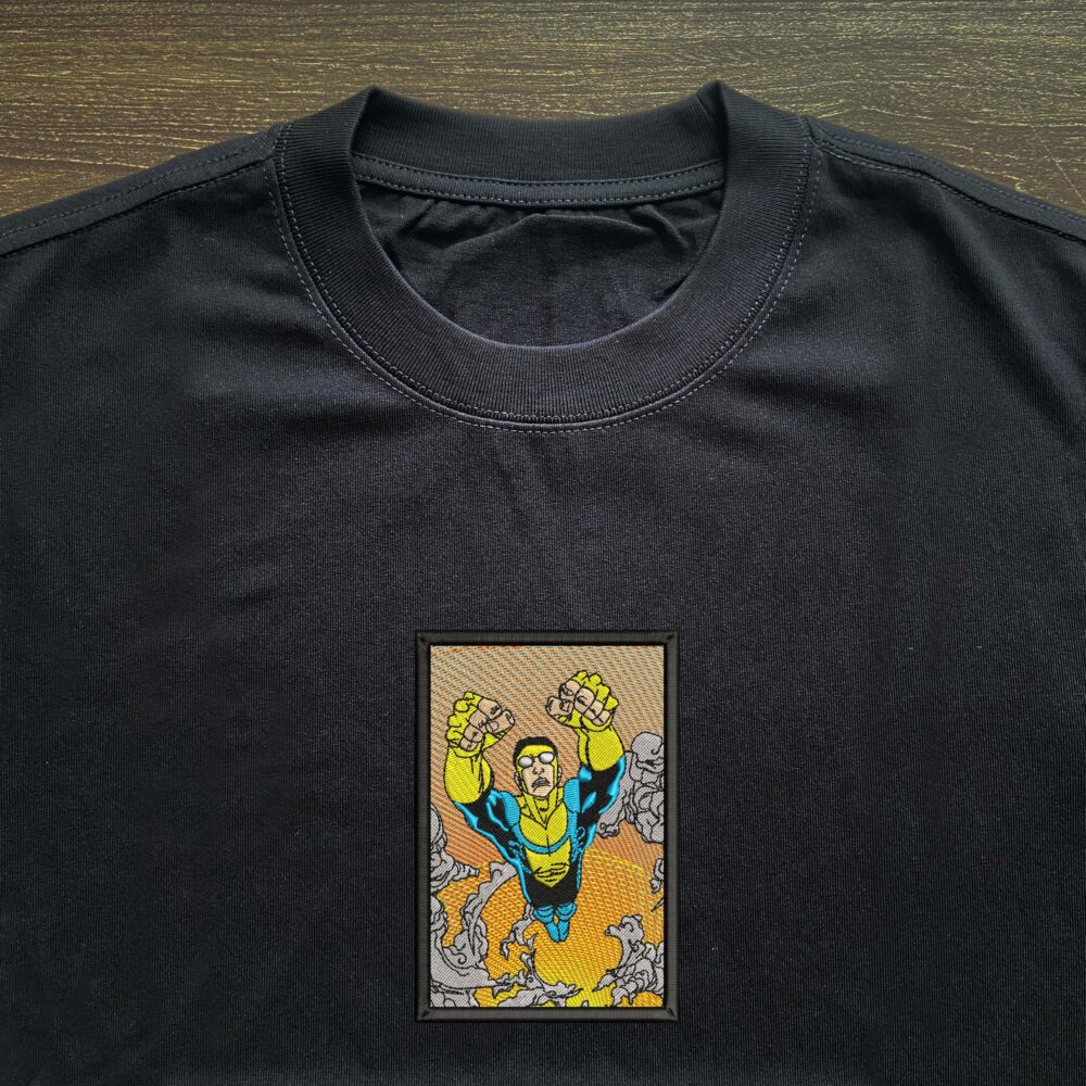 Unbeatable Hero Art Embroidered T shirt (3)