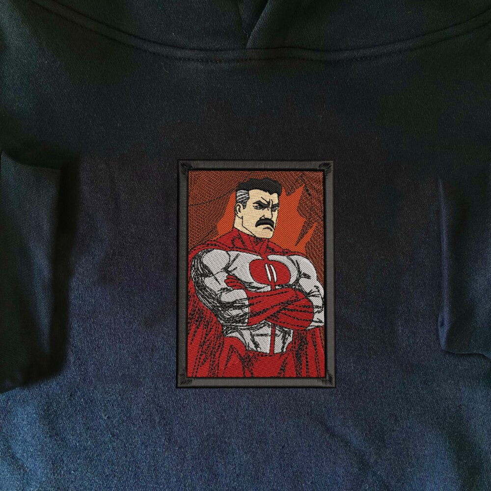 Viltrumite Power Art Embroidered Hoodie Navy (1)