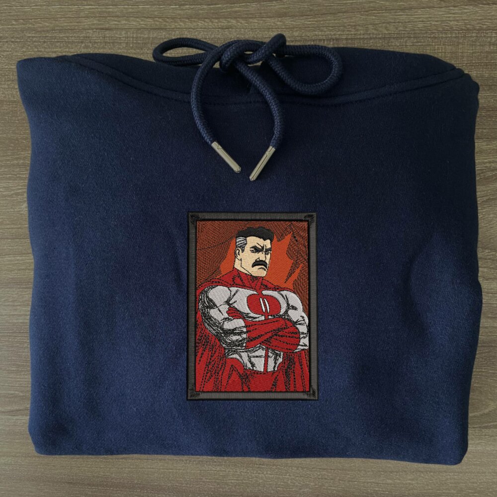 Viltrumite Power Art Embroidered Hoodie Navy (3)