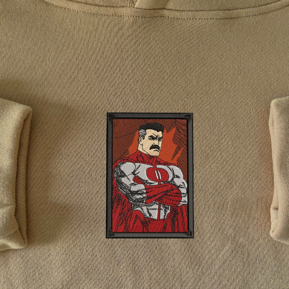 Viltrumite Power Art Embroidered Hoodie Sand (1)