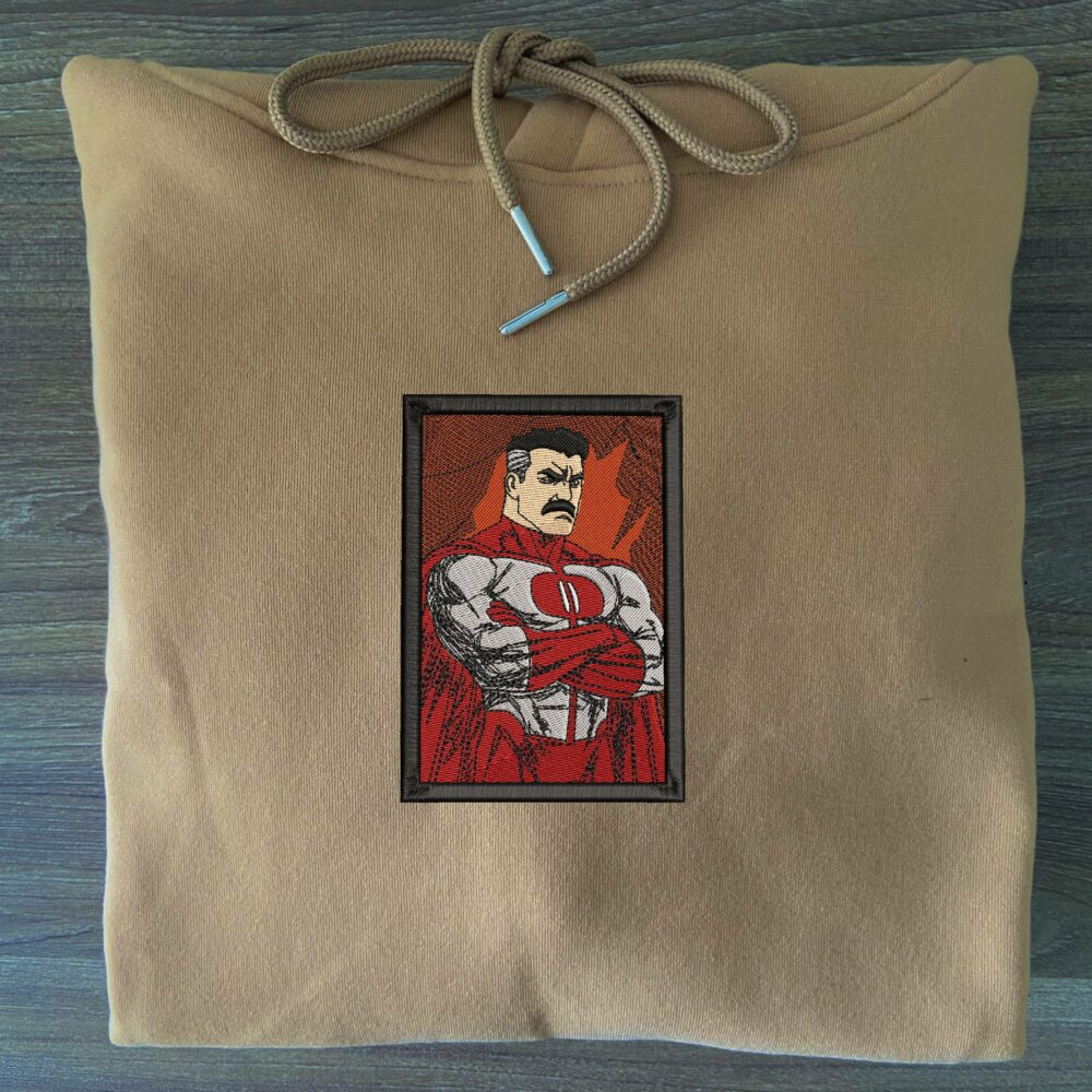 Viltrumite Power Art Embroidered Hoodie Sand (3)