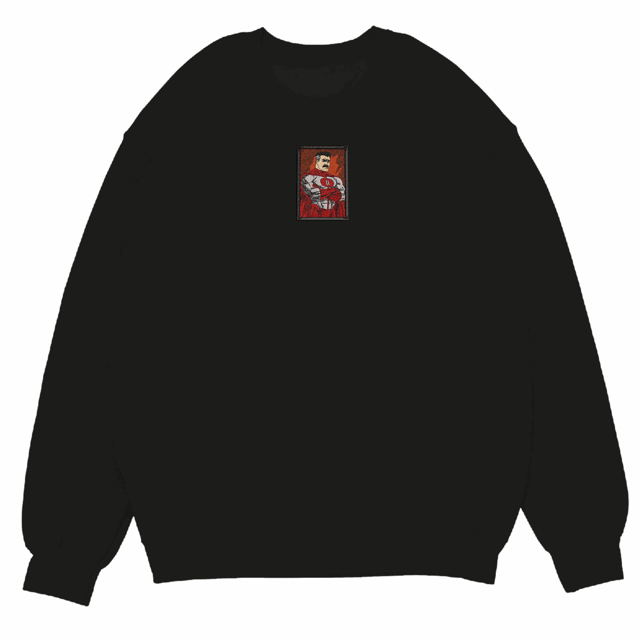 Viltrumite Power Art Embroidered Crewneck Sweatshirt 4 Viltrumite Power Art Embroidered Sweatshirt Black