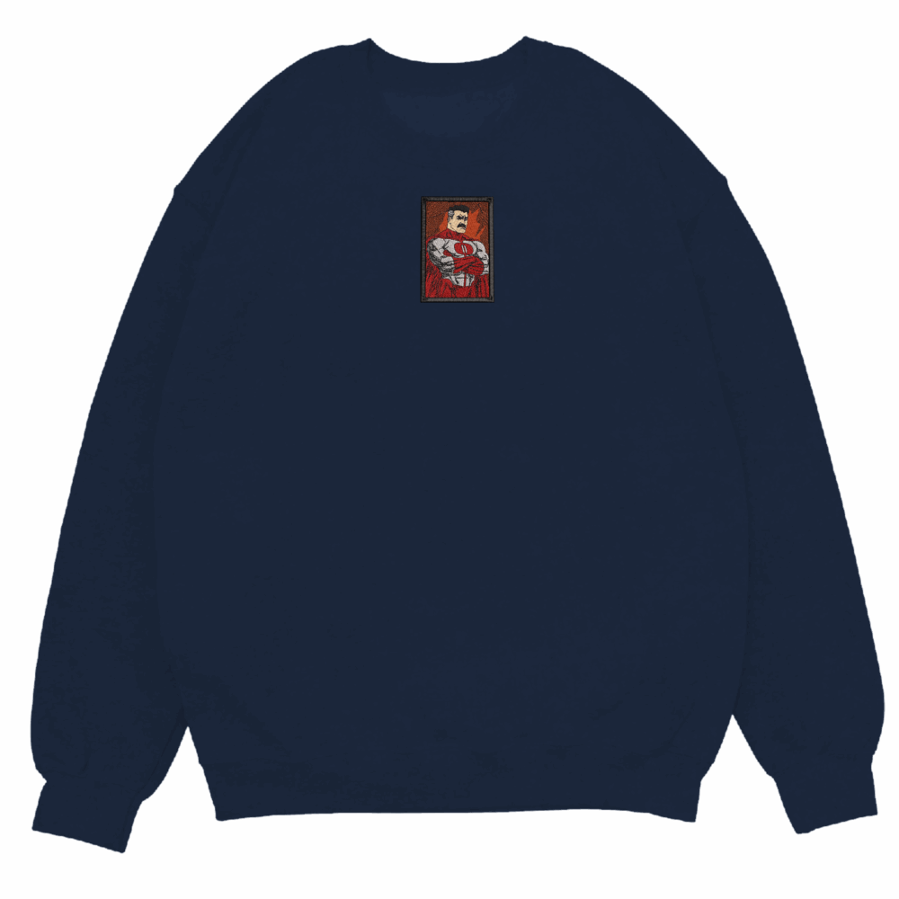 Viltrumite Power Art Embroidered Crewneck Sweatshirt 6 Viltrumite Power Art Embroidered Sweatshirt Navy