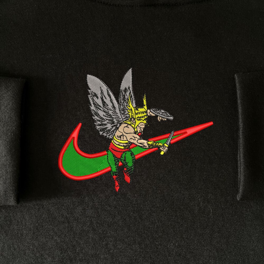 Winged Warrior Embroidered Hoodie Black (1)
