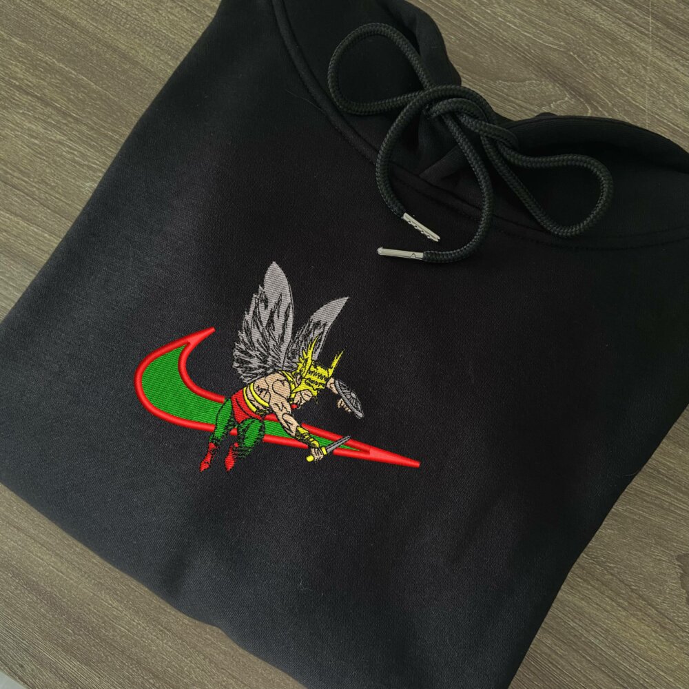 Winged Warrior Embroidered Hoodie Black (2)