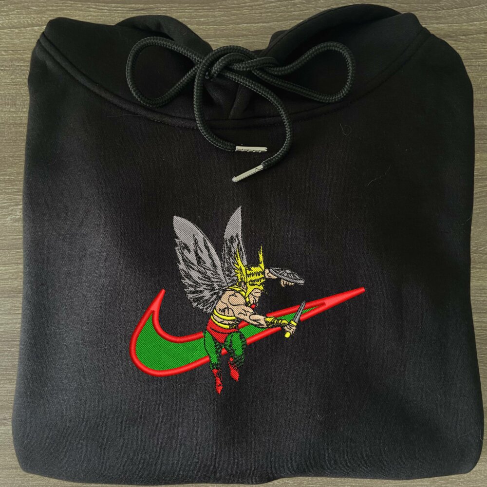 Winged Warrior Embroidered Hoodie Black (3)