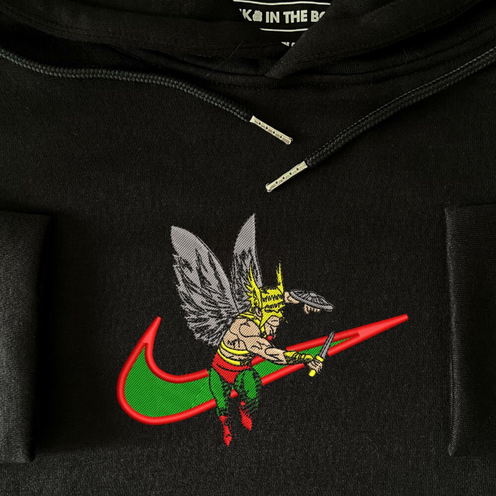 Winged Warrior Embroidered Hoodie Black (4)