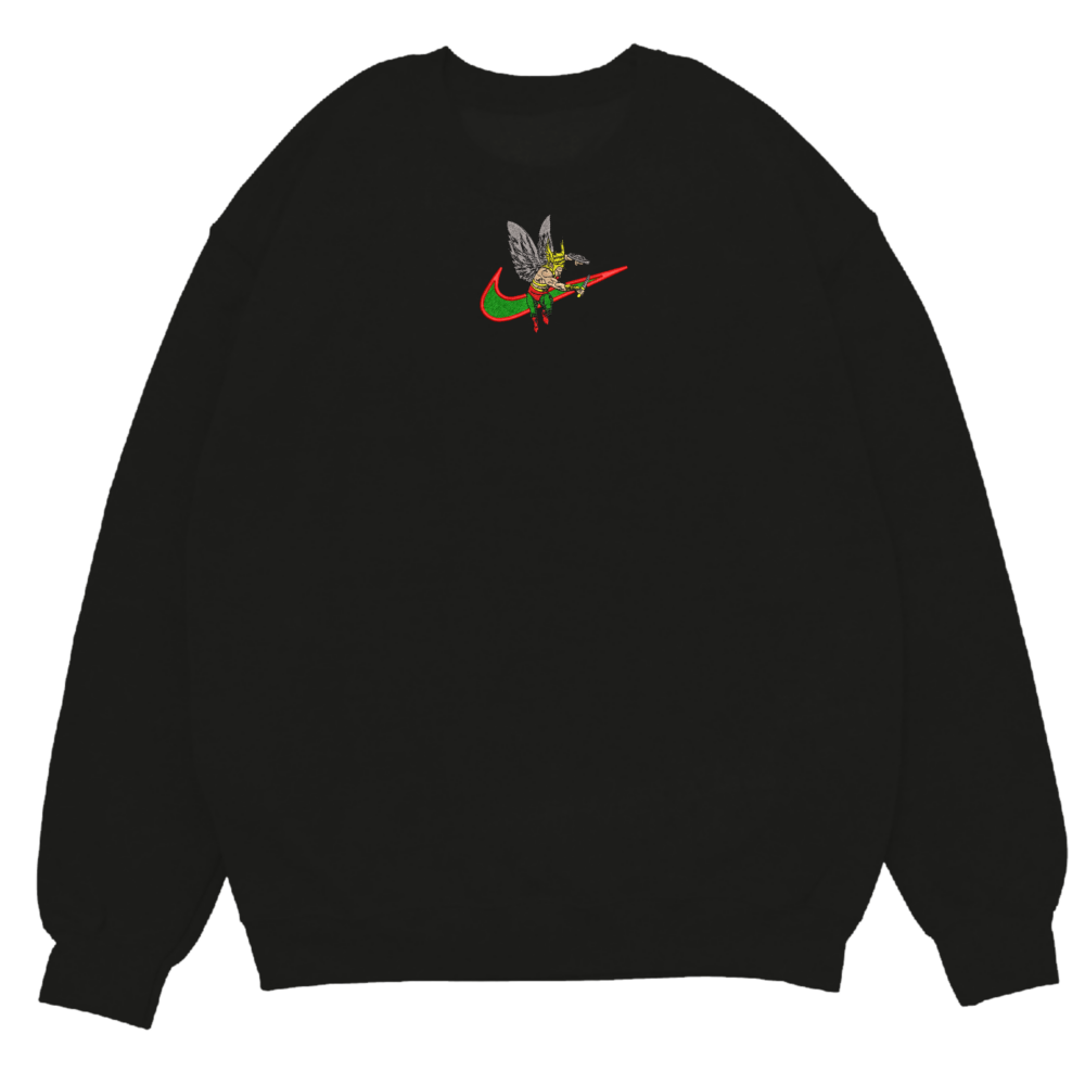 Winged Warrior Embroidered Sweatshirt Black