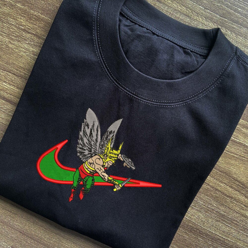 Winged Warrior Embroidered T shirt (1)