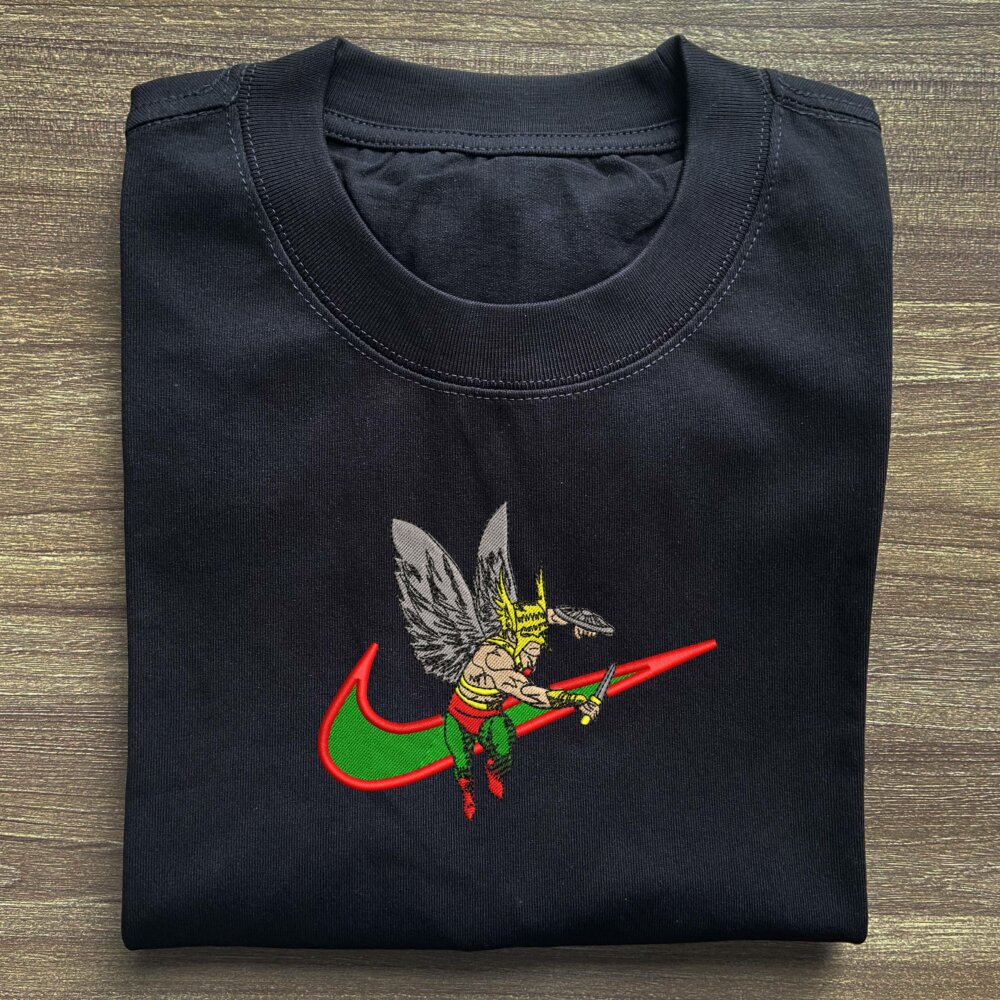 Winged Warrior Embroidered T shirt (2)