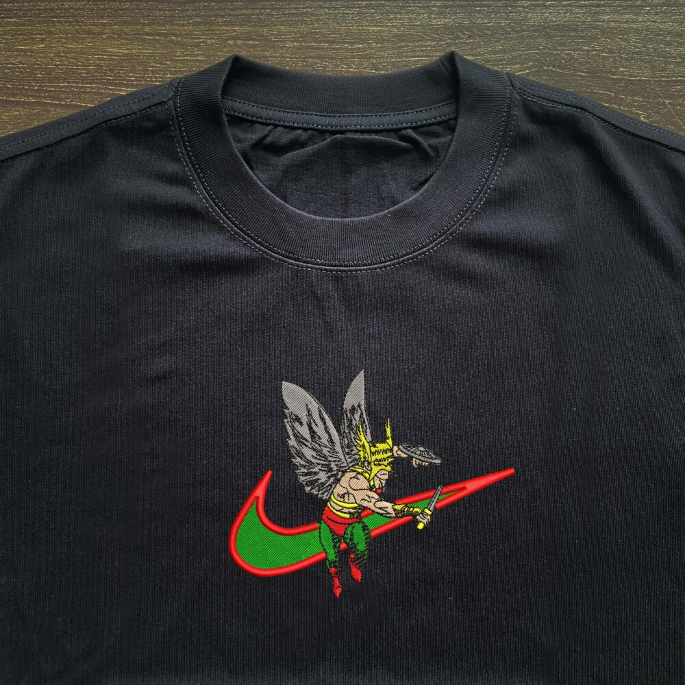 Winged Warrior Embroidered T shirt (3)