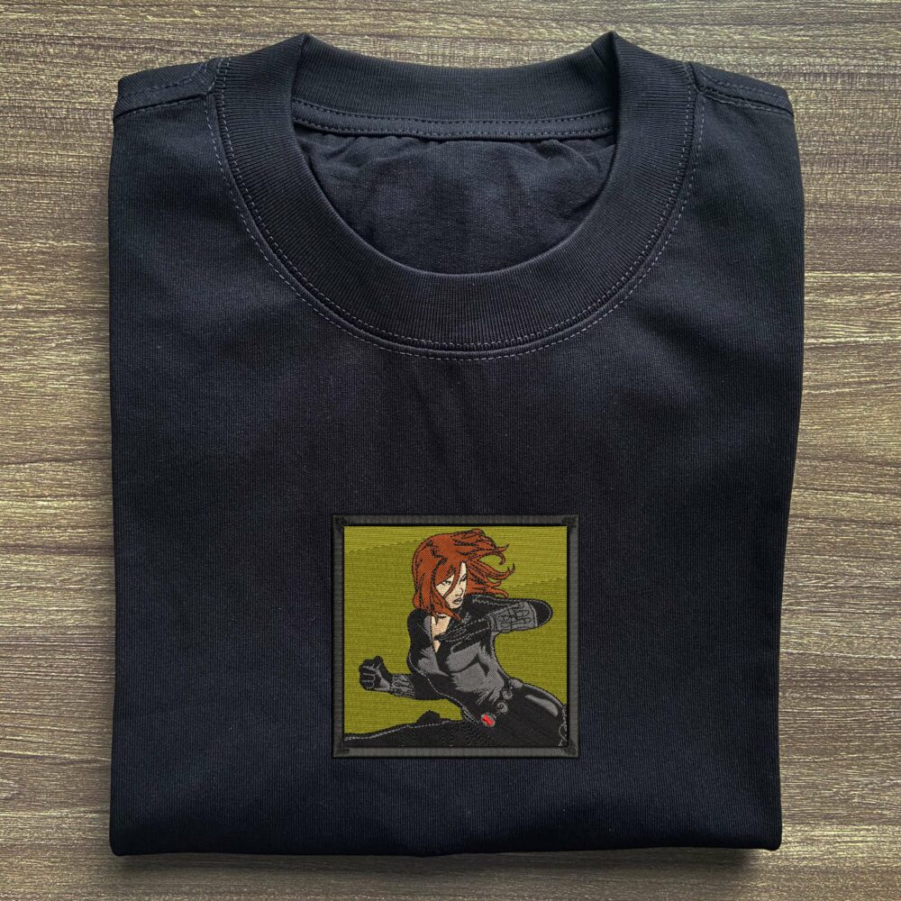 Black Widow Embroidered T shirt 1.jpg