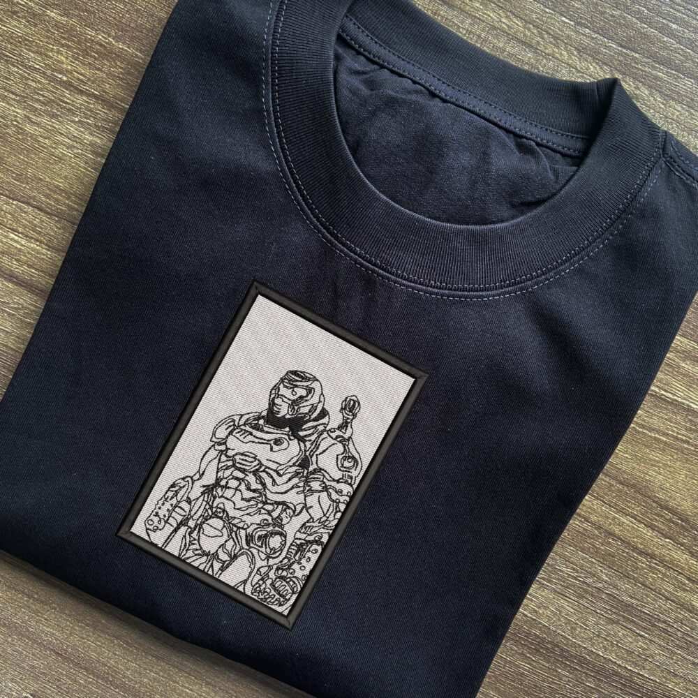 Doom Slayer Embroidered T shirt 1.jpg