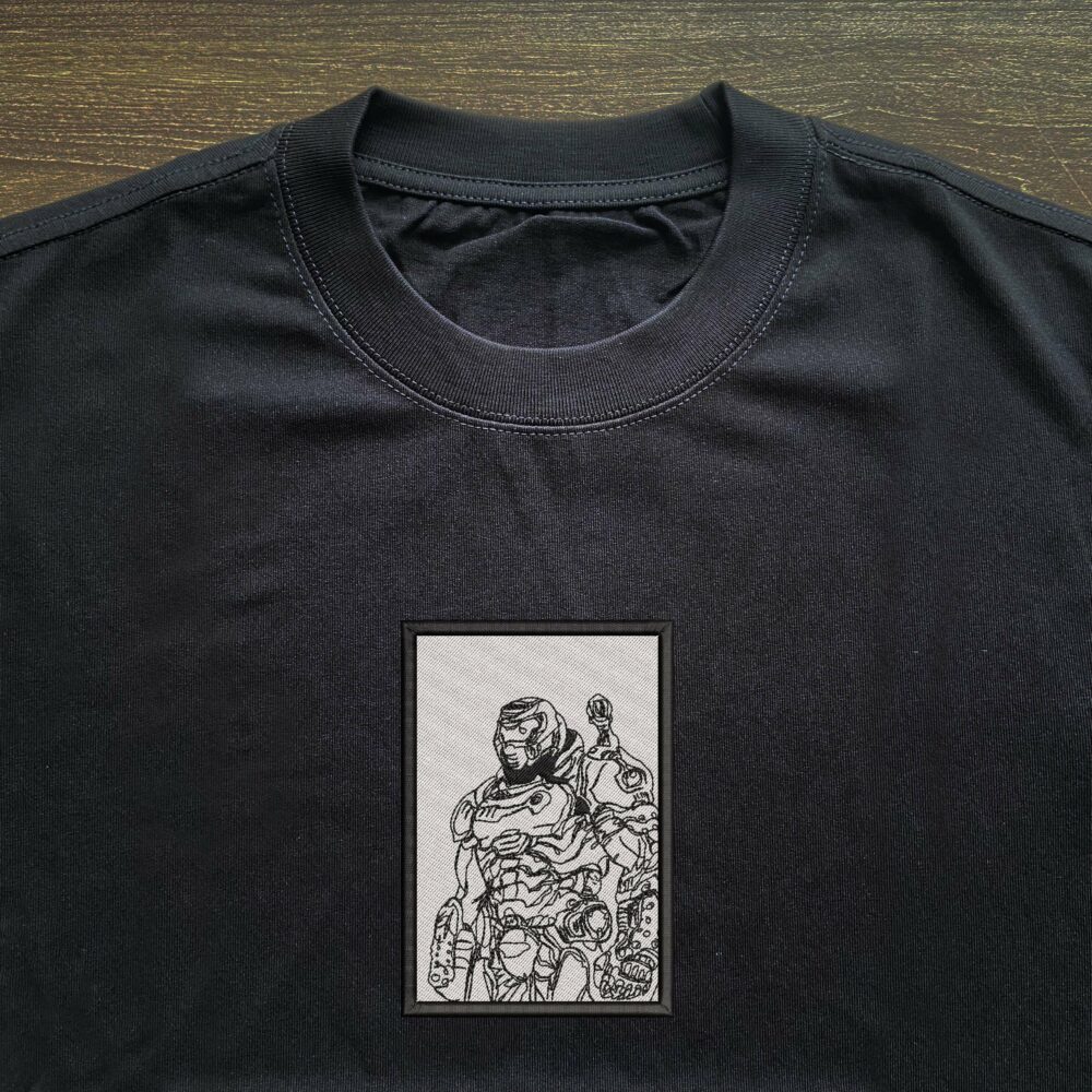 Doom Slayer Embroidered T shirt 3.jpg