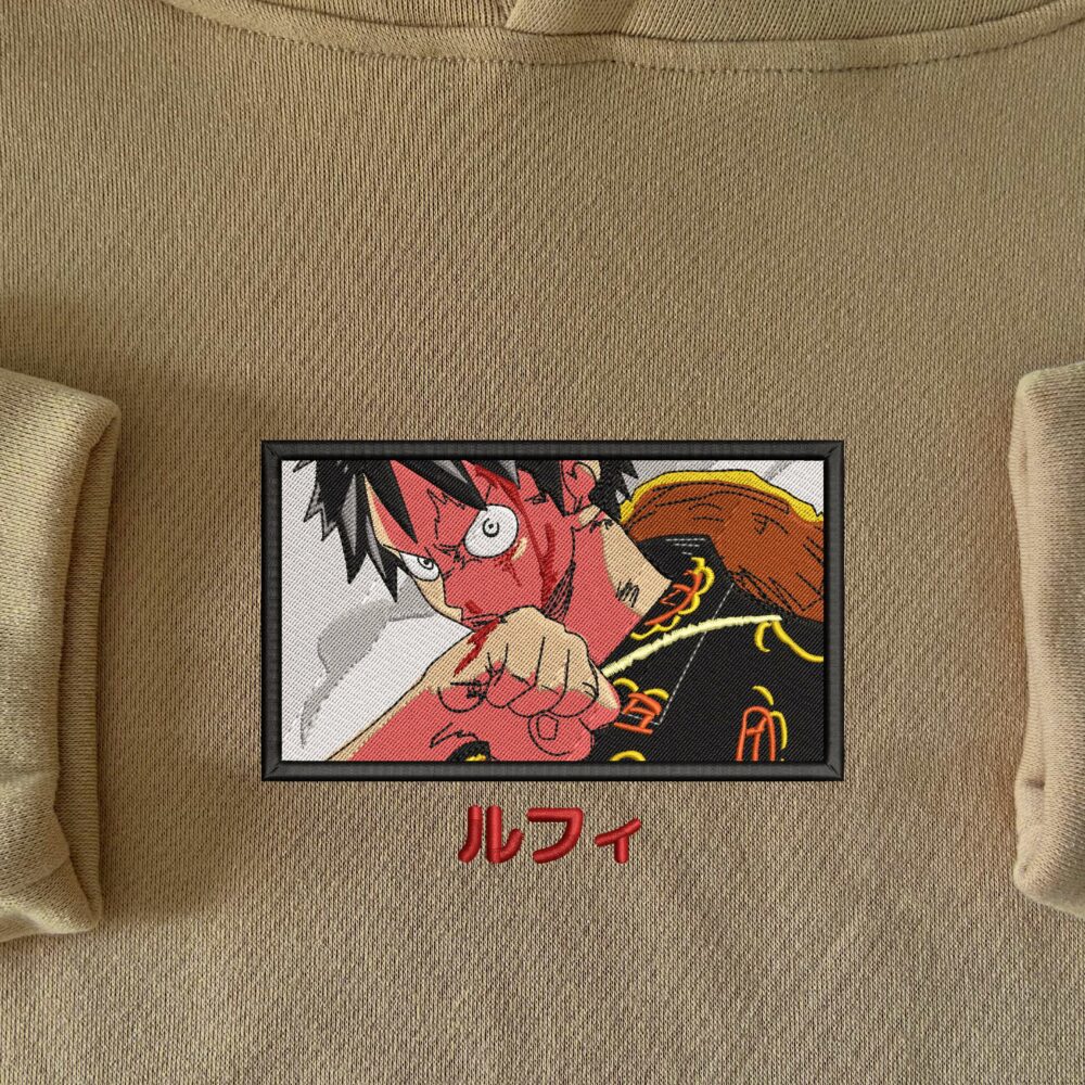 Luffy Mode Embroidered Hoodie 7