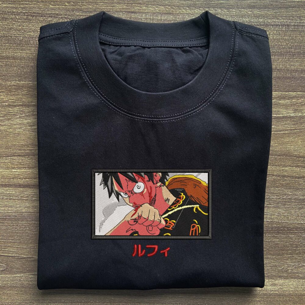 Luffy Mode Embroidered T shirt 1.jpg