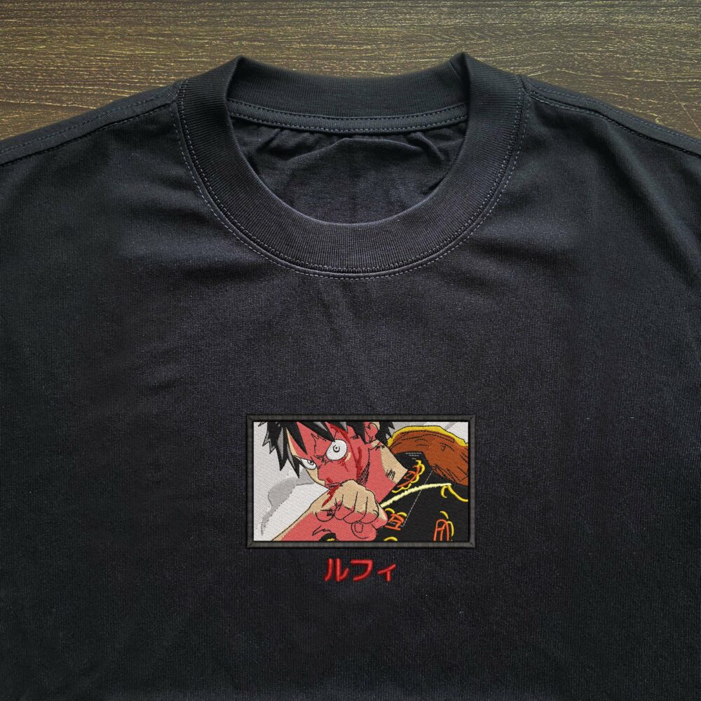 Luffy Mode Embroidered T shirt 2.jpg