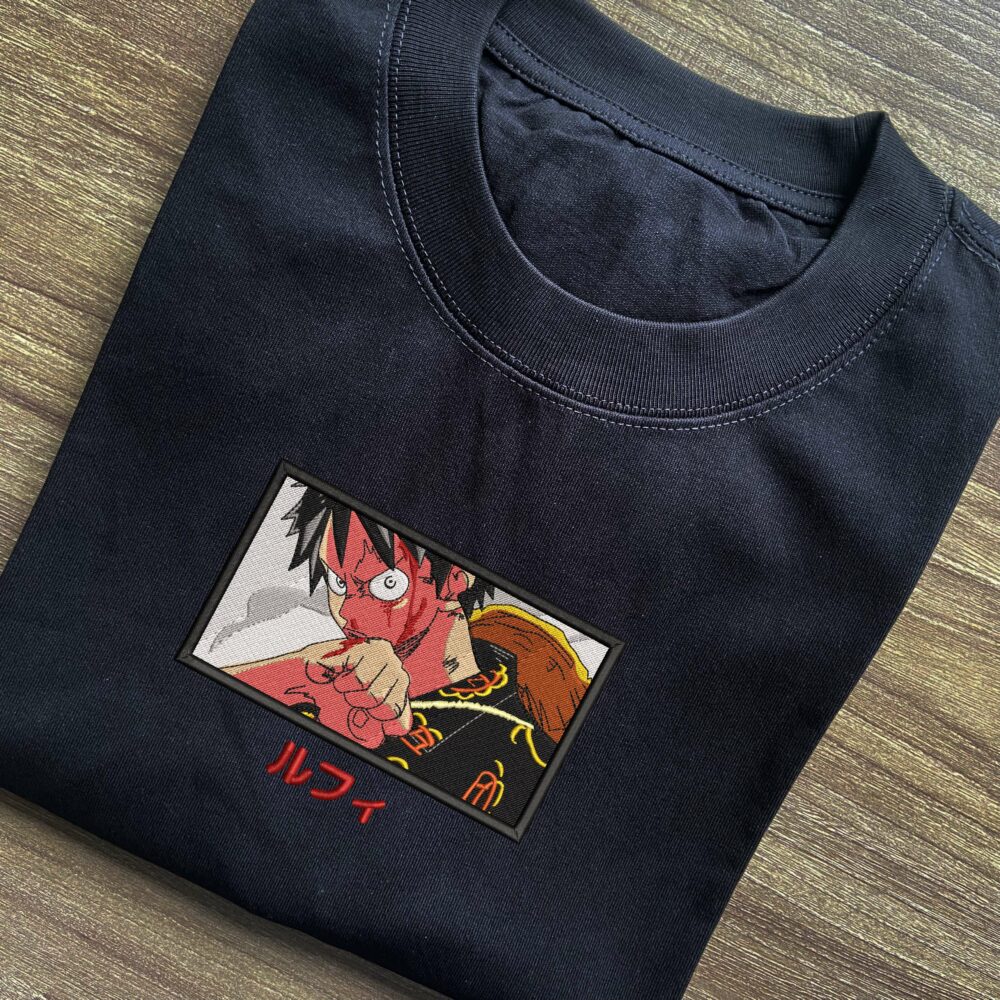 Luffy Mode Embroidered T shirt 3.jpg
