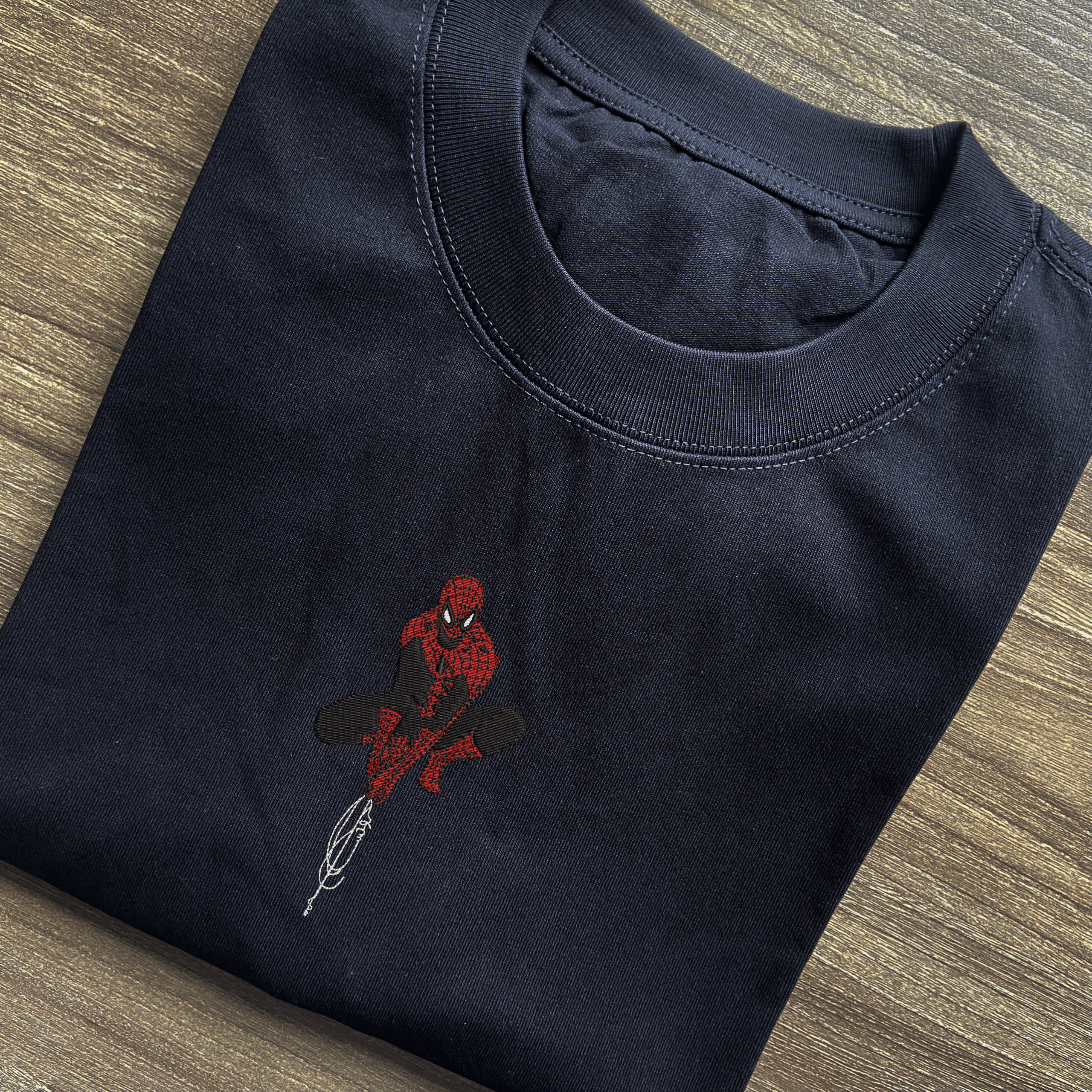 Simple Spider-man Embroidered T-shirt 3 Spider man (1)